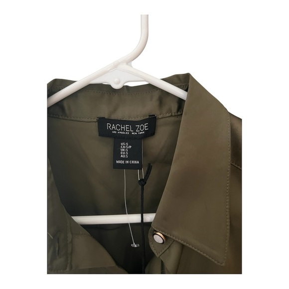 Rachel Zoe Khaki Sleeveless Button-Down silky blouse - Picture 3 of 3